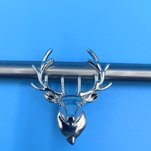 Zinc Alloy Deer Head <b>Cabinet</b> Handles Silver Novelty Shape <b>Rustic</b> Design Durable Furniture Hardware Accessory - Product Image 3