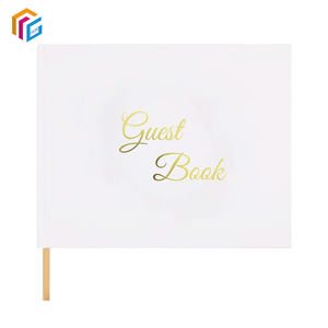 Custom Size Logo <strong>Personalised</strong> Hardcover Blank Gold Foil Print Cover Velvet <strong>Wedding</strong> Guest <strong>Book</strong> - Product Image 6