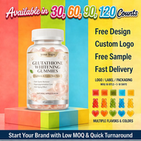 Gummies blanchissantes OEM ODM au glutathion et au collagène 1000mg, saveur pomme naturelle, supplément anti-âge, logo personnalisé