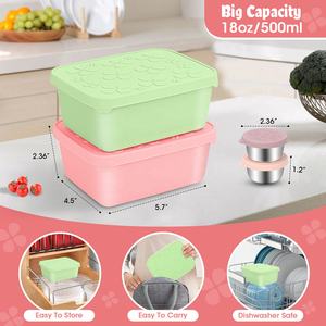 Lonchera de Acero Inoxidable Libre de BPA, Contenedor Portátil de Una Sola Cámara con Tapa de Silicona para Almacenamiento en Refrigerador - Product Image 6