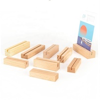 Support de présentation de cartes de table en forme de T personnalisé en acrylique et bois avec base pour cartes de menu 4x6 5x7 10x15