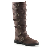 Bottes d'équitation hautes pour femmes Youme, design avec boucle de ceinture, talon bas, style britannique