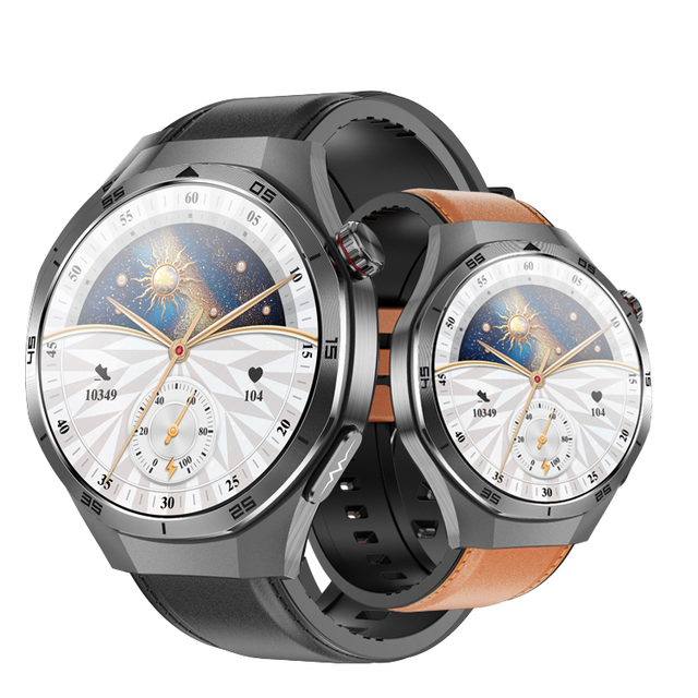 1.56\" AMOLED Screen AI Voice Assistant Smart Watch for Elderly Men BT Calling Body Fat Blood Pressure Monitor IP68 Leather SDK