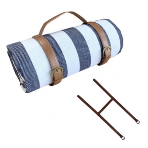 200*200Cm Outdoor Foldable Anti-Skidding Large Picnic Blanket With Leather Bandage for Outdoor Picnic, <b>Beach</b>, Camping - Product Image 1