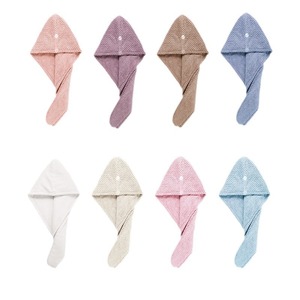 <span class=keywords><strong>Serviette</strong></span> de <span class=keywords><strong>cheveux</strong></span> en <span class=keywords><strong>microfibre</strong></span> pour femmes bouton tissu tricoté rapide à séchage rapide pour usage domestique - Product Image 4