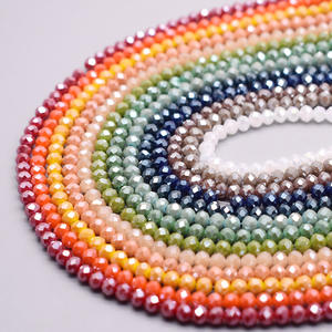 Nuovo colore lucido 4mm Rondelle perle di cristallo sfaccettato distanziatore perline di vetro per gioielli fai da te braccialetto - Product Image 2