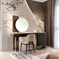 Table de maquillage de style italien, design moderne et créatif, en bois massif, pour villa et usage domestique