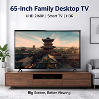 TV LED LCD Android Pintar 55 Inci dengan Kontrol Suara, Layar 4K UHD, dan Stand Meja untuk Hiburan Rumah dan Hotel
