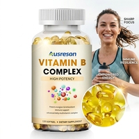 Ausreson Vitaminas B1, B6, B12 en Cápsulas Blandas, Certificadas Halal, Suplemento Alimenticio de Vitamina B 13 en 1, Vitamina B Complejo en Cápsulas Blandas para Energía