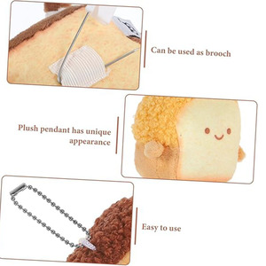 พวงกุญแจตุ๊กตาขนมปังปิ้งน่ารักแบบกำหนดเอง 8748 ชิ้น พร้อมตุ๊กตาอาหารหน้าเศร้า ของตกแต่งกระเป๋าเป้ ของชำร่วยงานคริสต์มาสสำหรับเด็กผู้หญิง - Product Image 3