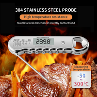 Thermomètre numérique pour viande, étanche, en plastique, alimenté par piles, pour four, cuisson, friture, steak, dinde, bonbons, fonction mémoire, rotation