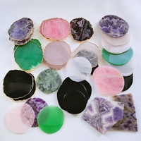 Nouveaux sous-verres en cristal aux couleurs variées, en tranches d'agate, pour la cuisine