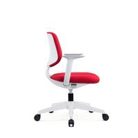 Chaise de bureau de formation moderne de luxe rouge sur mesure, avec dossier mi-haut en maille, idéale pour l'utilisation informatique