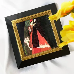 Оптовая продажа, Бесплатная Современная черная Золотая настенная деко, художественная рамка для картин из массива дерева, для украшения дома