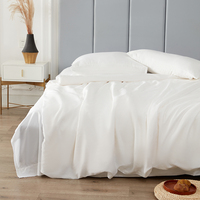 Vente en gros de draps de lit en bambou 100%, ensemble de draps plats, textile de literie, drap rouge, housse de couette complète, drap de lit turc en velours