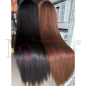 Perruque en <span class=keywords><strong>cheveux</strong></span> humains vierges vietnamiens bruts, double densité 300%, lisses, fabriquée à la main, avec <span class=keywords><strong>frange</strong></span>, par le fournisseur SDD - Product Image 5