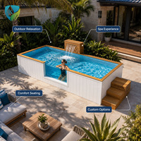 Petite piscine hors sol en fibre de verre, mini piscine préfabriquée, installation facile, piscine extérieure pour la famille, le jardin, la terrasse