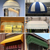 Toldo Retráctil para Ventana, Impermeable, Plegable, Semicircular, Trapezoidal, Decorativo, para Exteriores, Protección Solar