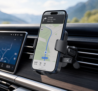 Support de téléphone pour grille d'aération de voiture avec poignée et déverrouillage à une touche, en plastique ABS, utilisation facile à une main