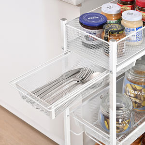 OEM/ODM रोलिंग स्टोरेज रैक नैरो स्पेस 4 टियर मेटल स्टोरेज कार्ट मजबूत यूटिलिटी ट्रॉली - Product Image 2