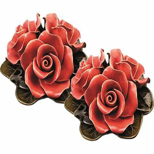 Fleurs en céramique de style vintage, Simple et de conception, fleur rouge en porcelaine, décoration pour la maison ou le mariage