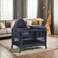 Lit bébé pliant moderne de haute qualité avec table à langer intégrée pour chambre, hôpital ou parc