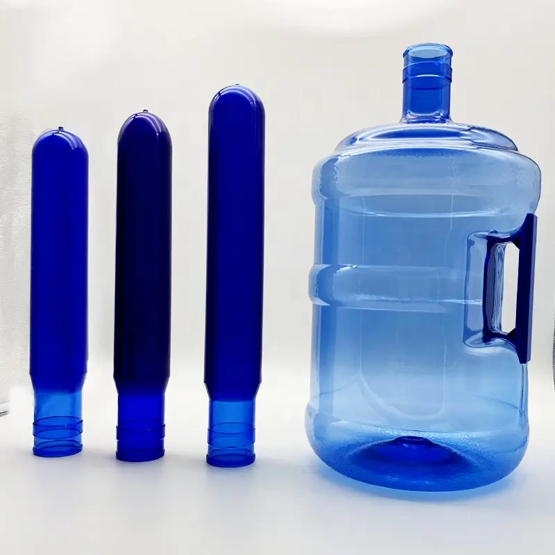 Personalizado 1 litro 2 litro 20 litros plástico azul 5 galões garrafa pet preforma 750 gram para soprar barril de garrafa de água mineral