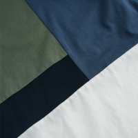 Trajes para Niños en Verde Oliva, Azul Marino, Blanco y Negro, Camiseta de Manga Corta con Paneles de Cuatro Colores, Pantalones Cortos Deportivos, para Niños Grandes, Verano