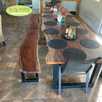 Suministro de Fábrica: Tablero de Madera Maciza de Suar de Ecuador con Borde Natural para Mesas de Hotel, Restaurante y Sala de Estar