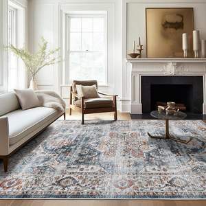 พรมกำมะหยี่คริสตัลลายโบฮีเมียนรูปทรงสี่เหลี่ยมผืนผ้า ทำจากเส้นใยโพลีเอสเตอร์ สำหรับตกแต่งบ้าน ห้องนั่งเล่น ห้องนอน ระเบียง - Product Image 4