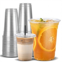 Gobelets PLA 12 oz 100 % compostables, biodégradables, transparents, jetables, à base de plantes renouvelables, résistants au congélateur, à paroi simple, pour boissons froides