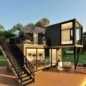 Villa prefabricada de lujo de 2 pisos, casa modular prefabricada de contenedores de envío con sala de estar para tiendas, hoteles y casas pequeñas - Product Image 6