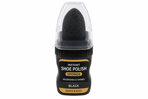 Instant Plastic Liquid Shoe <b>Polish</b> <b>Black</b> Nourishes & Shines Quick & Easy Application - Product Image 1