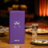 Couverture de menu de restaurant avec logo en relief : porte-liste de vins en cuir PU