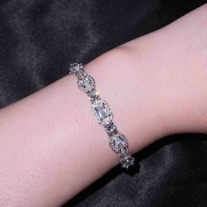 S925 Sterling Silver Plated High Carbon <b>Diamond</b> Bracelet for Women Ins Niche Design Minimalist Cold Style <b>Simulated</b> Moissanite - Product Image 5