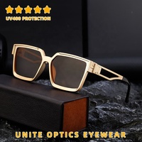 Dernières tendances de la mode italienne, lunettes de soleil de luxe pour hommes, de haute qualité, avec logo personnalisé, design rétro, monture carrée de grande taille, style millionnaire