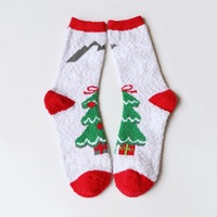 Chaussettes de Noël personnalisées OEM en polaire corail pour femme – Chaussettes d'hiver douces, chaudes, épaisses et confortables pour dormir
