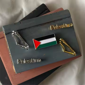 Nouveauté : Breloque de montre en métal avec design drapeau, carte et lettres « Palestine Libre » - Product Image 4