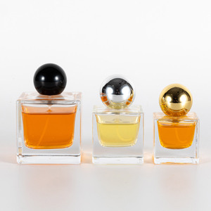 Luxury Square <strong>Perfume</strong> <strong>Bottle</strong> Empty Clear 30ml 50ml 100ml Fragrance <strong>Perfume</strong> <strong>Bottle</strong> With Gold Box Custom - Product Image 2