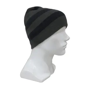 Gorro de punto a rayas personalizable para hombre y mujer, gorros con estampado de calavera bordada para invierno