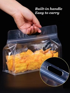 Túi Đựng Bột Đáy Phẳng Có Khóa Kéo Tùy Chỉnh Túi Đựng Hạt Thực Phẩm Túi Đóng Gói Tự Niêm Phong Khóa Kéo Trong Suốt - Product Image 2
