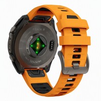 Correa de Reloj de Silicona de Doble Color para Garmin Fenix Descent, Correa Deportiva QuickFit con Hebilla de Acero Inoxidable para Entrenamiento al Aire Libre