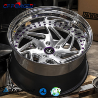 Jantes forgées en 2 parties 19-21 pouces 5x120.65, jantes en alliage personnalisées Chevrolet Corvette C7/C8, finition argentée, déport profond 25mm