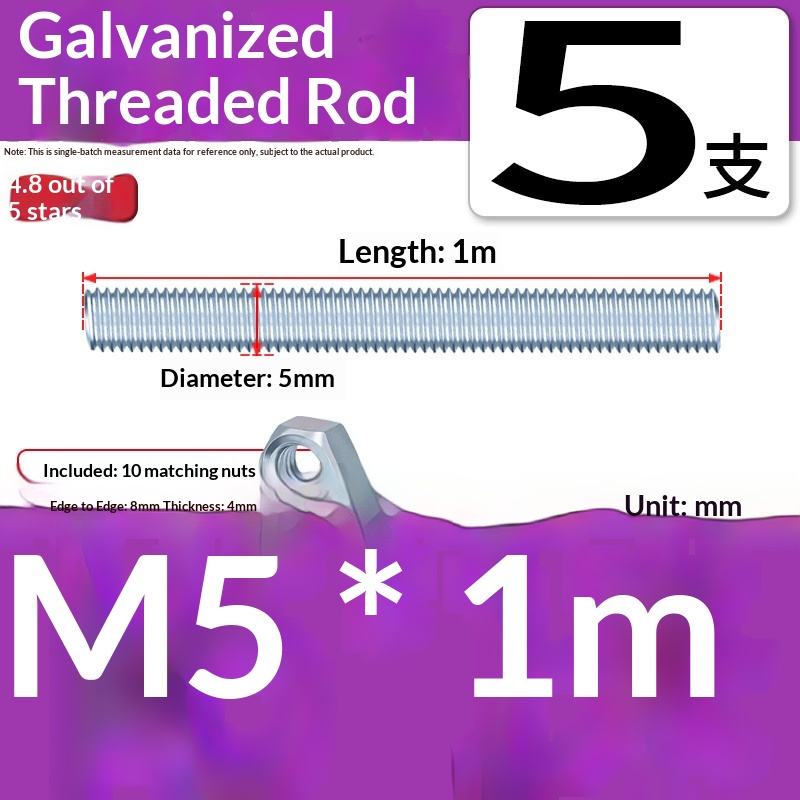 Galvanized Full Threaded Screw 8.8 Grade Carbon Steel Wire Rod M12 ...