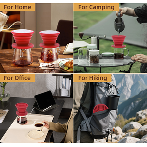 Bán buôn ráp tái sử dụng Silicone cắm trại nón cà phê nhỏ giọt lọc cà phê nhỏ giọt cho du lịch - Product Image 4