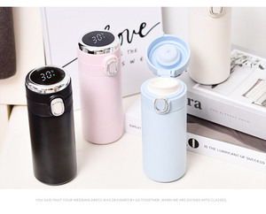 Bouteille d'eau isotherme intelligente avec écran tactile, anti-fuite, 400 ml, en acier inoxydable 304 à double paroi, thermos intelligent portable - Product Image 6