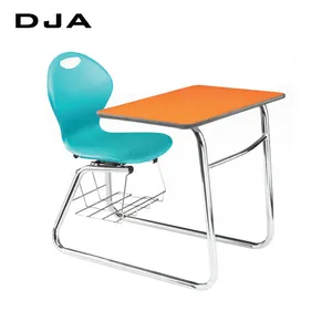 Sled base Dingjia classroom furniture student chair with table and comfortable chairs for college students