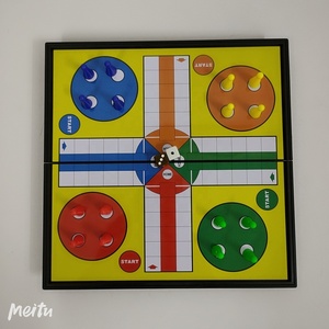 Hot bán xách tay gấp giáo dục du lịch trong nhà bàn cờ trò chơi thiết lập trẻ em món quà với vật liệu nhựa cũng bao gồm <span class=keywords><strong>Ludo</strong></span> - Product Image 4