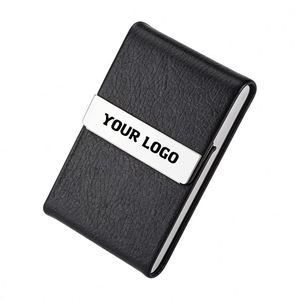 Tarjetero de Cuero OEM para Hombre o Mujer, Estuche Metálico para Tarjetas de Crédito y de Visita - Product Image 1