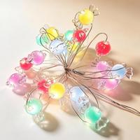 Nouvelles guirlandes lumineuses LED transfrontalières en plastique, colorées, en forme de cœur et mini-étoiles à cinq branches, 1m, alimentées par piles, pour les fêtes